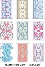 Set of ornamental patterns in mannerism style. Vector illustrations.
