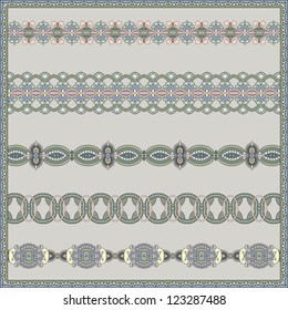 Set of ornamental ribbons. Seamless pattern stripe