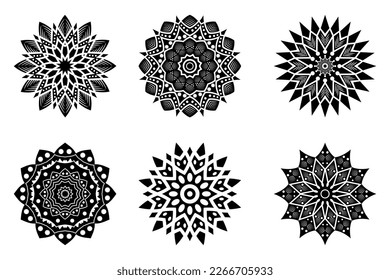 Set of ornamental round lace ornament. Set of Lace Napkins - for design and scrapbook - in vector illustration