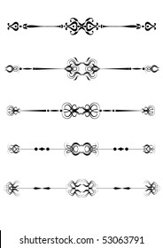 set of ornamental rule lines