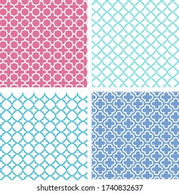 Set of Ornamental seamless pattern vector illustration. Vector abstract background.  Useful for Interior design, wallpaper and fabric design