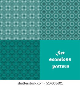 Set of ornamental seamless pattern. Vintage texture. Ornate decor for wallpaper. Vector abstract background.