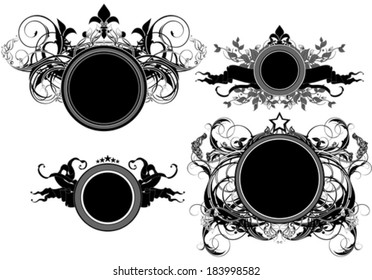 set of ornamental shields