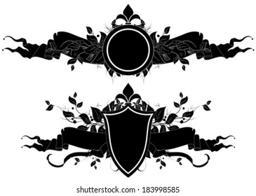 set of ornamental shields