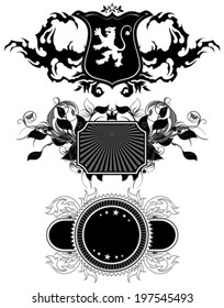 set of ornamental shields