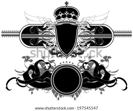set of ornamental shields