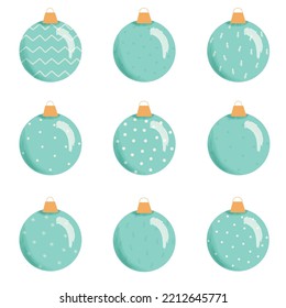 
Set of ornamental toys for the Christmas tree in blue
