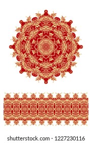 Set of ornamental vector borders on white background
