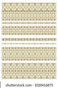 Set of ornamental vintage vector borders on white background