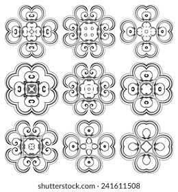 Set of ornaments. Abstract illustration. Vector illustration