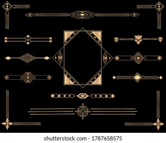 Set  of ornaments in Art Deco style.