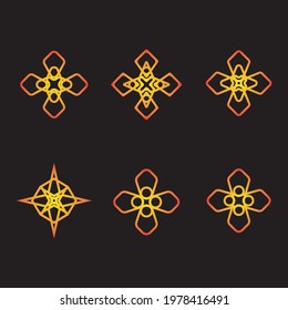 Set ornaments circle design. Flower. Vector.