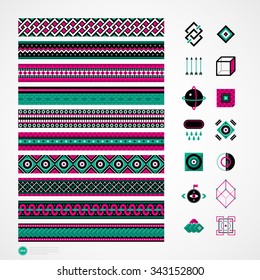 Set of ornaments and esoteric decorative elements.