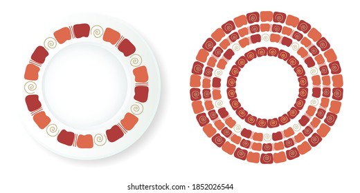 Conjunto de ornamentos y plantilla editable para la presentación del diseño. Diseño. Ilustración vectorial.