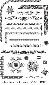 Set of ornaments of various curly shapes