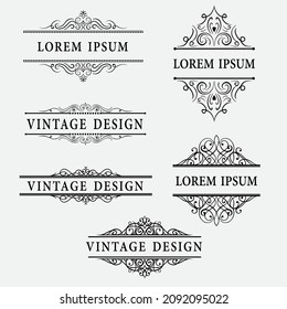 set of Ornaments Vector icons. Flat style vector illustration isolated on white background.