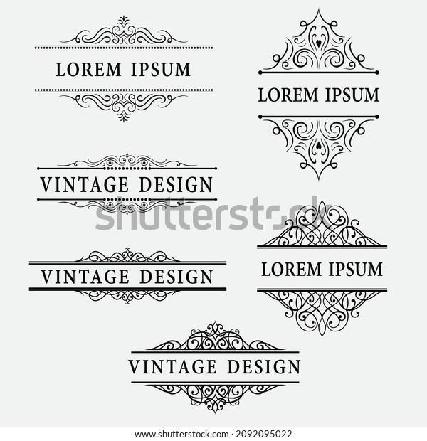 set of Ornaments Vector icons. Flat\
style vector illustration isolated on white\
background.