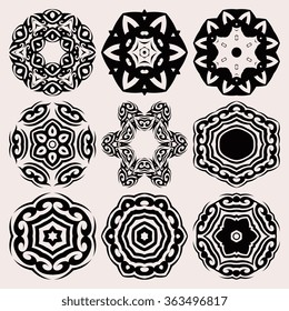 Set of ornaments. Vector illustration