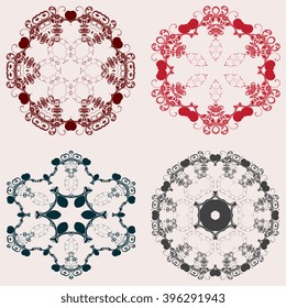 Set of ornaments. Vector illustration