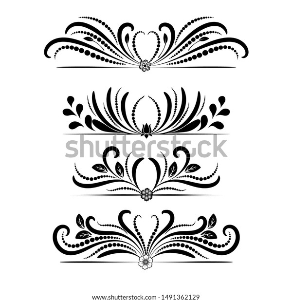 Set Ornaments vectors. Vintage\
with Elements, Hand drawn vector dividers. Doodle design elements.\
Decorative swirls dividers. Illustration\
ornaments\
