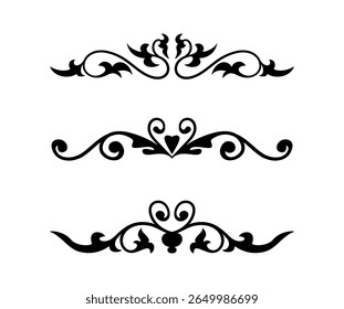 set of ornate calligraphic vintage elements vector