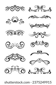 Set ornate calligraphy vector swirls