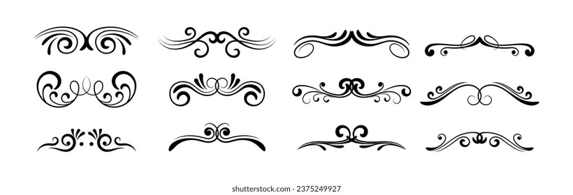 Set ornate calligraphy vector swirls