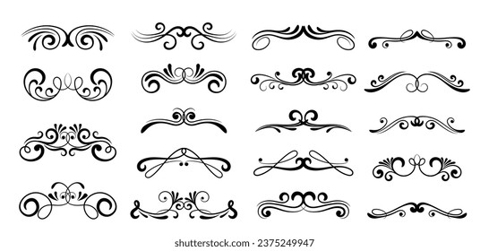Set ornate calligraphy vector swirls