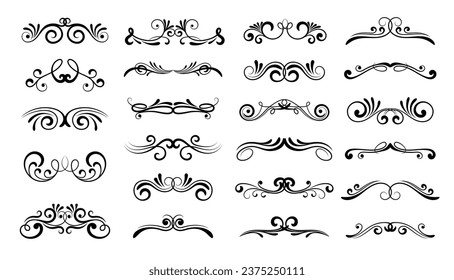 Set ornate calligraphy vector swirls