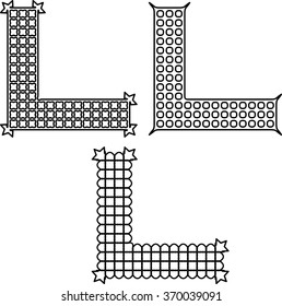 A set of ornate corner patterns