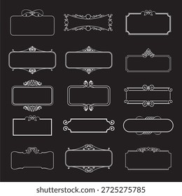 Conjunto De Bordas E Quadros Decorativos Ornados Para Certificados, Convites E Projetos De Design