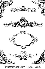 Set of ornate element design