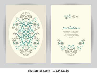 Set ornate element design templat.