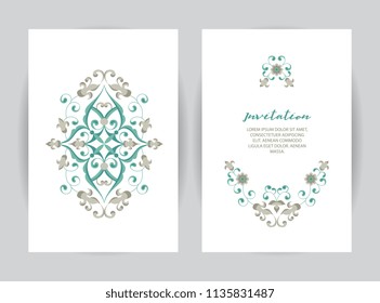 Set ornate element design templat.