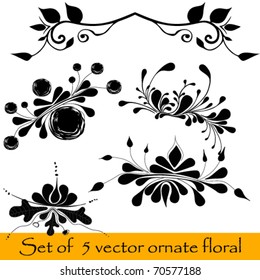 set of ornate floral