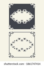 Set of ornate frames. Vector illustration.