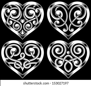 Set of Ornate Heart Shape