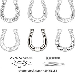 Set Ornate Horseshoes Vector Illustration Stock Vector (Royalty Free ...