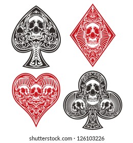 A set of ornate playing card suits.