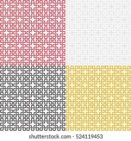 Set of ornate seamless patterns, interlaced lines, geometric shapes. The swatches is included in vector file.