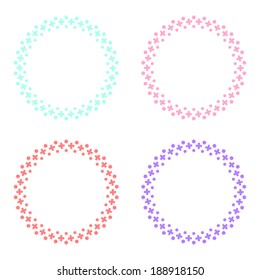 set of ornate sweet retro circle frames