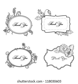 Set of ornate vector frames and ornaments with sample text. Vintage Frame