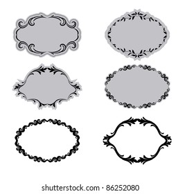 Set of ornate vector frames . In vintage style. Basic elements are grouped.