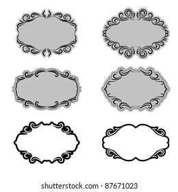 Set of ornate vector frames . In vintage style. Basic elements are grouped.