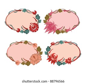 Set of ornate vector frames . In vintage style. Basic elements are grouped.