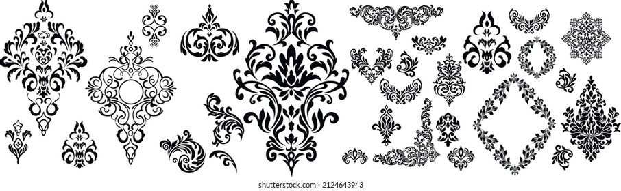 Conjunto de ornamentos vectoriales ornamentales