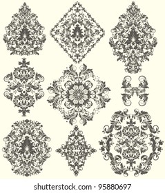 Set of ornate vector ornaments