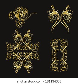 Set of ornate vector ornaments. Perfect for invitations or announcements