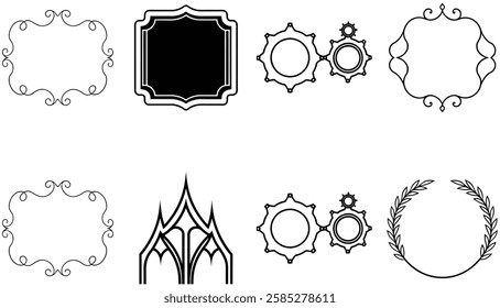  Set of Ornate Vintage Frames Borders  Floral  Calligraphic Vector Collection
