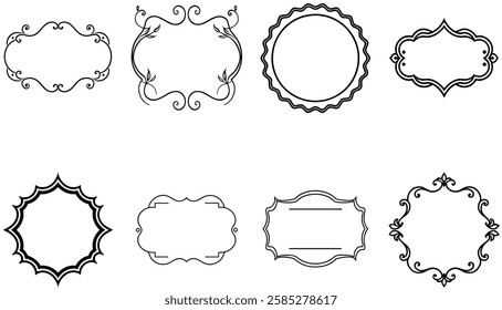  Set of Ornate Vintage Frames Borders  Floral  Calligraphic Vector Collection